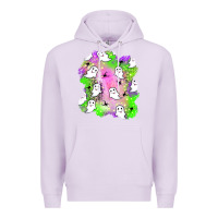 Lilac ghost halloween patch Premium Hoodie - BundleAndBundleShop