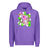 Purple ghost halloween patch Premium Hoodie - BundleAndBundleShop