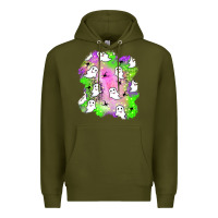 Army Green ghost halloween patch Premium Hoodie - BundleAndBundleShop