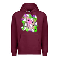 Burgundy ghost halloween patch Premium Hoodie - BundleAndBundleShop