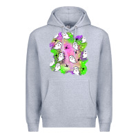 Heather Grey ghost halloween patch Premium Hoodie - BundleAndBundleShop