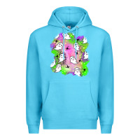 Ocean Blue ghost halloween patch Premium Hoodie - BundleAndBundleShop