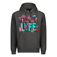 Charcoal Heather teacher life Premium Hoodie - AdoDesignShop