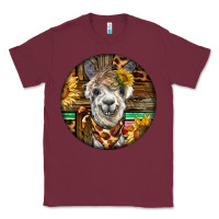 Burgundy western alpaca Classic Tee - BarkalooDesign