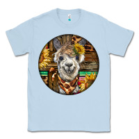 Dusty Blue western alpaca Classic Tee - BarkalooDesign