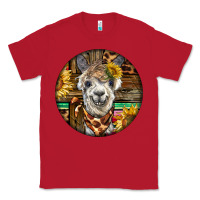 Red western alpaca Classic Tee - BarkalooDesign