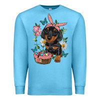 Ocean Blue easter dachshund Premium Sweatshirt - RanaPortraitStore