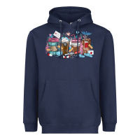 Navy nurse elements coffee cups Heavyweight Hoodie - MaliasSmallBusiness