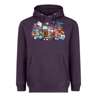 Plum nurse elements coffee cups Heavyweight Hoodie - MaliasSmallBusiness