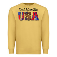 Antique Gold god bless the usa Premium Sweatshirt - texasbilliewilder