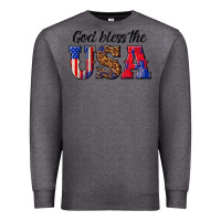 Charcoal Heather god bless the usa Premium Sweatshirt - texasbilliewilder