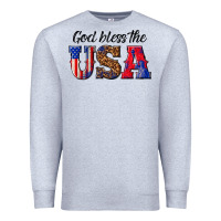 Heather Grey god bless the usa Premium Sweatshirt - texasbilliewilder