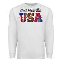 Oatmeal Heather god bless the usa Premium Sweatshirt - texasbilliewilder