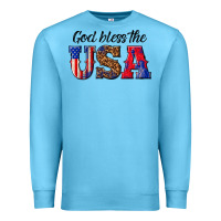Ocean Blue god bless the usa Premium Sweatshirt - texasbilliewilder