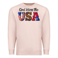 Pale Pink god bless the usa Premium Sweatshirt - texasbilliewilder