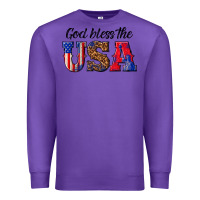 Purple god bless the usa Premium Sweatshirt - texasbilliewilder
