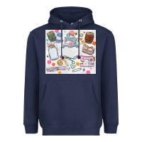 Navy sewing Heavyweight Hoodie - MaliasSmallBusiness
