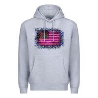 Heather Grey Old Leopard American Flag Premium Hoodie - Bettercallsaul