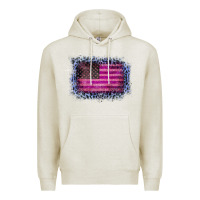 Oatmeal Heather Old Leopard American Flag Premium Hoodie - Bettercallsaul