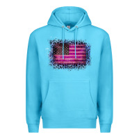 Ocean Blue Old Leopard American Flag Premium Hoodie - Bettercallsaul