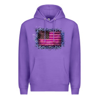 Purple Old Leopard American Flag Premium Hoodie - Bettercallsaul