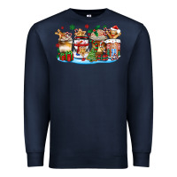 Navy christmas cookie coffee cups Premium Sweatshirt - Zillion Design Studio