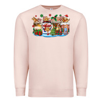 Pale Pink christmas cookie coffee cups Premium Sweatshirt - Zillion Design Studio