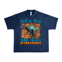 Navy just a boy who loves baby spinosaurus Urban Heavy Tee - Artiststas