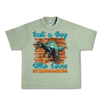 Oil Green just a boy who loves baby spinosaurus Urban Heavy Tee - Artiststas