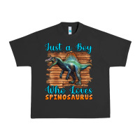Pigment Black just a boy who loves baby spinosaurus Urban Heavy Tee - Artiststas