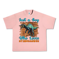 Salmon just a boy who loves baby spinosaurus Urban Heavy Tee - Artiststas