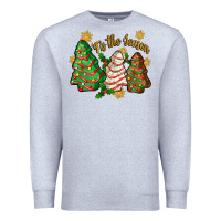 Heather Grey tis the season christmas cake Premium Sweatshirt - Zillion Design Studio