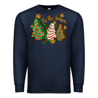 Navy tis the season christmas cake Premium Sweatshirt - Zillion Design Studio