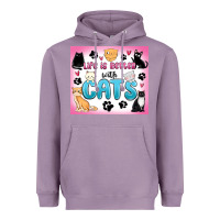 Lavender life is better with cats Heavyweight Hoodie - MaliasSmallBusiness
