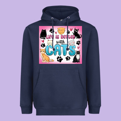 Heavyweight Hoodie life is better with cats