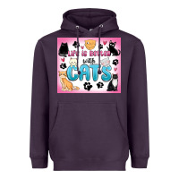 Plum life is better with cats Heavyweight Hoodie - MaliasSmallBusiness