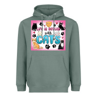 Sage life is better with cats Heavyweight Hoodie - MaliasSmallBusiness