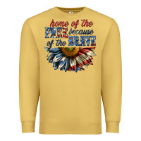 Antique Gold home of the free because of the brave sunflower bi Premium Sweatshirt - texasbilliewilder