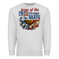 Dove Grey home of the free because of the brave sunflower bi Premium Sweatshirt - texasbilliewilder