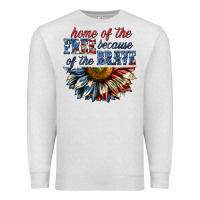 Oatmeal Heather home of the free because of the brave sunflower bi Premium Sweatshirt - texasbilliewilder