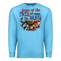 Ocean Blue home of the free because of the brave sunflower bi Premium Sweatshirt - texasbilliewilder