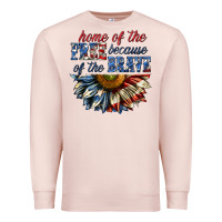 Pale Pink home of the free because of the brave sunflower bi Premium Sweatshirt - texasbilliewilder
