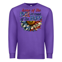 Purple home of the free because of the brave sunflower bi Premium Sweatshirt - texasbilliewilder