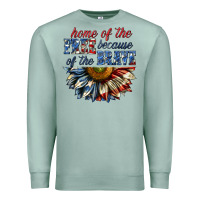 Seafoam home of the free because of the brave sunflower bi Premium Sweatshirt - texasbilliewilder