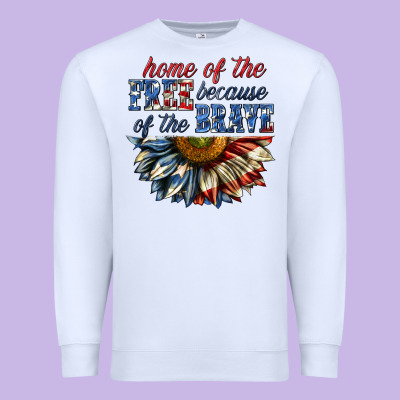 Premium Sweatshirt home of the free because of the brave sunflower bi