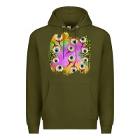 Army Green eyes leopard halloween patch Premium Hoodie - BundleAndBundleShop