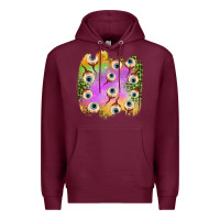 Burgundy eyes leopard halloween patch Premium Hoodie - BundleAndBundleShop