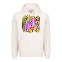 Pale Pink eyes leopard halloween patch Premium Hoodie - BundleAndBundleShop