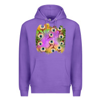 Purple eyes leopard halloween patch Premium Hoodie - BundleAndBundleShop