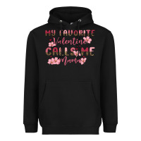 Black my favorite valentine calls me mama Heavyweight Hoodie - MaliasSmallBusiness